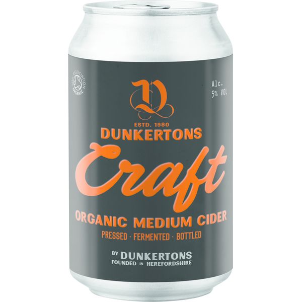 Dunkertons Craft Organic Cider, Cans, 330 ml x 12
