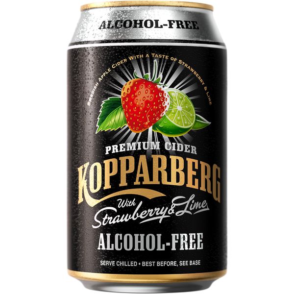 Kopparberg Alcohol Free Strawberry & Lime, Can, 330 ml x 24